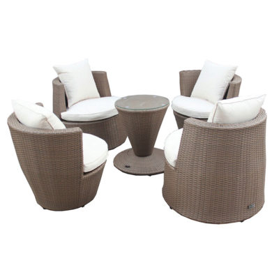 Charles Bentley 5pc Rattan Patio Table Chairs Set - Light Brown Charles Bentley 5pc Rattan Patio Table Chairs Set - Light Brown